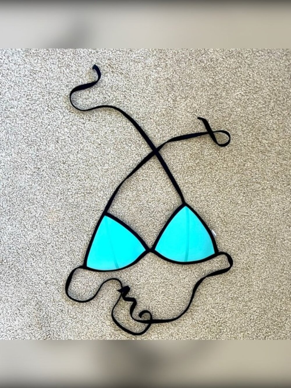 ebuddy Blue Neoprene Triangle Bikini Top - Size M